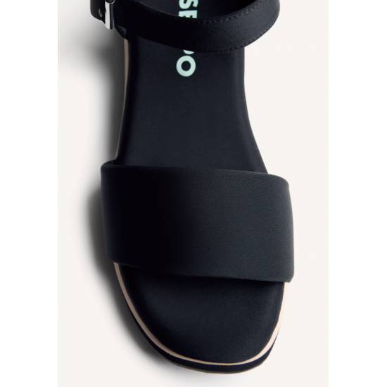 Sandalias estilo deportivo con cuña REF: 78086-NEGRO