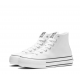 Zapatillas hi-top plataforma napa blanca