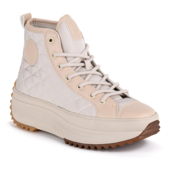 Sneaker abotinada beige