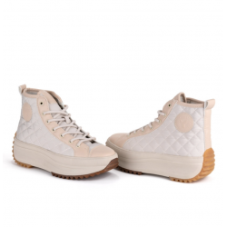 Sneaker abotinada beige