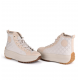 Sneaker abotinada beige