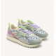 Zapatillas de piel con estampado animal y rejilla.