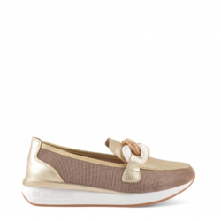 Mocasín cadena rejilla platino