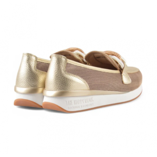 Mocasín cadena rejilla platino