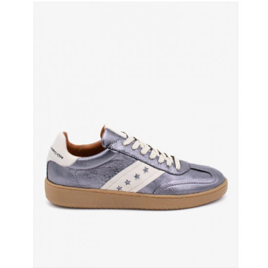 Sneakers de mujer elegantes con detalles bicolor y estrellas troqueladas de Piel metalizada 