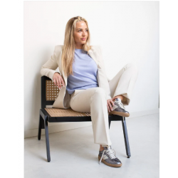 Sneakers de mujer elegantes con detalles bicolor y estrellas troqueladas de Piel metalizada 