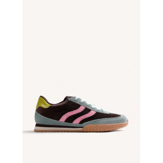 Zapatillas aterciopelas marrón contraste colores
