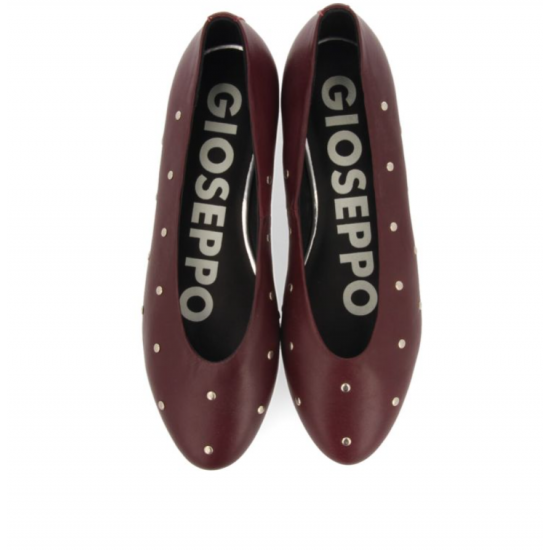 Bailarinas burdeos piel tachas