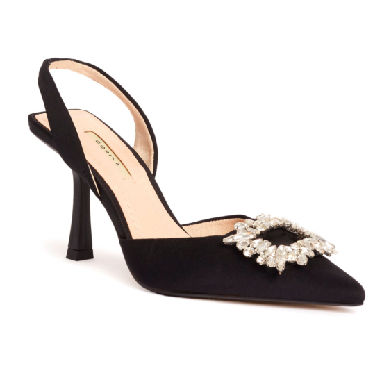 Stiletto negro broche