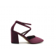 Zapato de terciopelo en color rosa oscuro