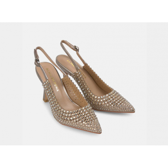 Stiletto pedrería bronce